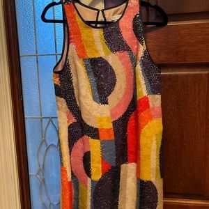 TRINA TURK KALEIDOSCOPE DRESS sequin colorful gorgeous Sz 4